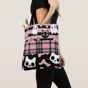 Cute Pink Pastel Goth Halloween  Tote Bag