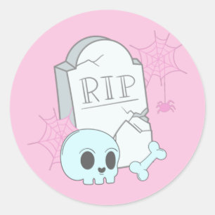 Cute Pink Pastel Halloween Party Classic Round Sticker