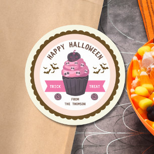 Cute Pink Pastel Happy Halloween Classic Round Sticker