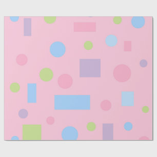 Cute Pink Pastel Polka Dot Birthday Wrapping Paper