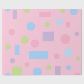 Cute Pink Pastel Polka Dot Birthday Wrapping Paper
