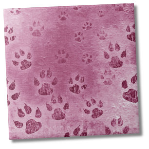 Cute Pink Pattern Animal Paw Prints  Ceramic Tile