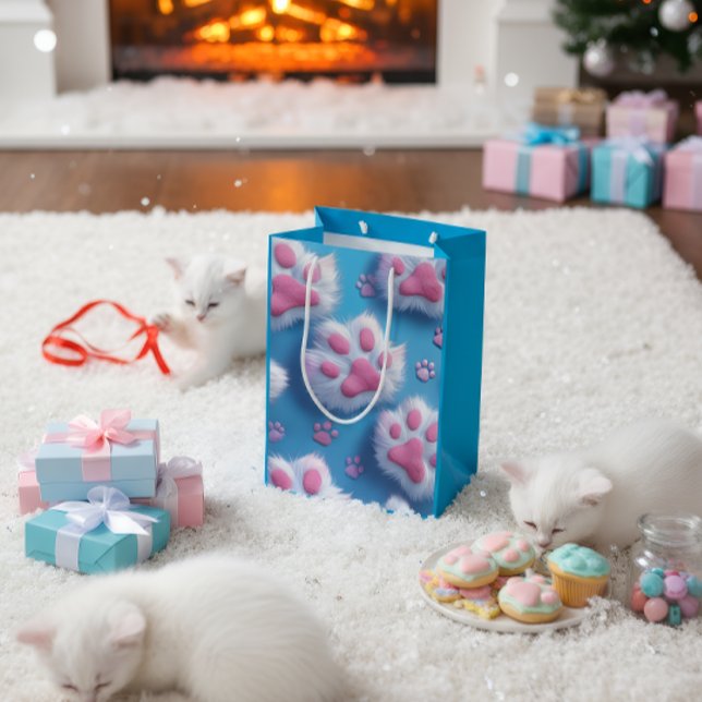 Cute Pink Paw Print Gift Bag (Creator Uploaded)