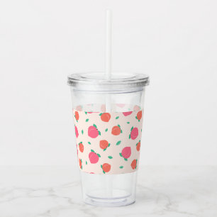 Cute Pink Peach Pattern Acrylic Tumbler