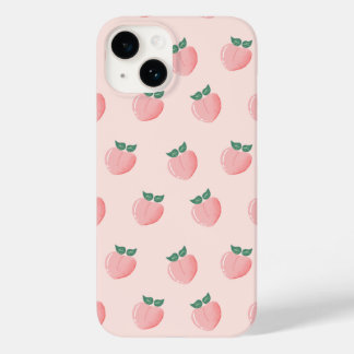 Cute Pink Peach Pattern iPhone 14 Case - Matte Fin