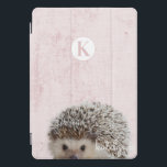 Cute Pink Peek-a-Boo Baby Hedgehog Monogram iPad Pro Cover<br><div class="desc">Cute Pink Peek-a-Boo Baby Hedgehog Monogram Design. With an adorable Little Hedgehog peeking up to say hi! Makes a Fun and adorable gift for Kids, Teens, and adults, for Birthdays Christmas and more. Personalised with your initial letter and name! Monogrammed phone case! ~ Check my shop to see the entire...</div>