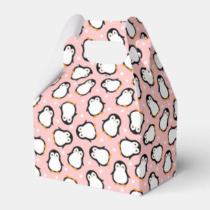 Cute pink penguin pattern favour box