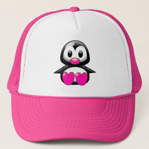 Cute Pink Penguin Trucker Hat
