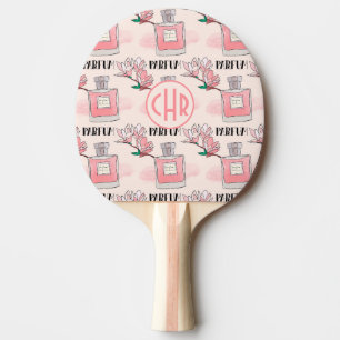 Cute Pink Perfumes   Parfum   Floral   Monogram Ping Pong Paddle