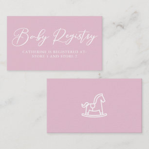 Cute Pink Personalised Baby Registry Enclosure Card