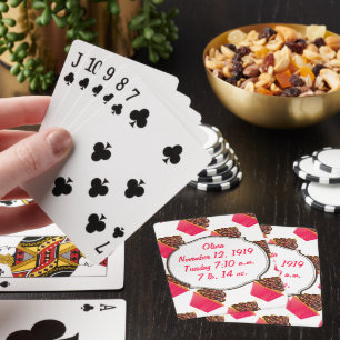 Cute Pink Personalised Cupcake Sprinkles Playing Cards