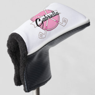 Cute Pink Personalised Golf Clubs Monogram Head Cover