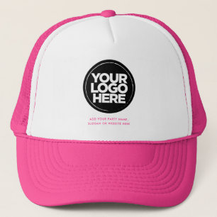 Cute Pink Personalised Logo and Text Baseball Trucker Hat