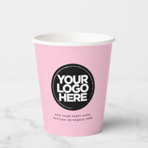 Cute Pink   Personalised Logo and Text Paper Cups