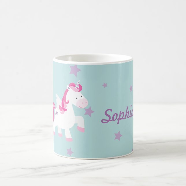 Cute Pink Personalised Magical Unicorn Mug (Center)