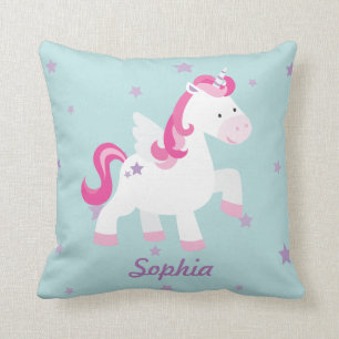 Cute Pink Personalised Magical Unicorn Pillow