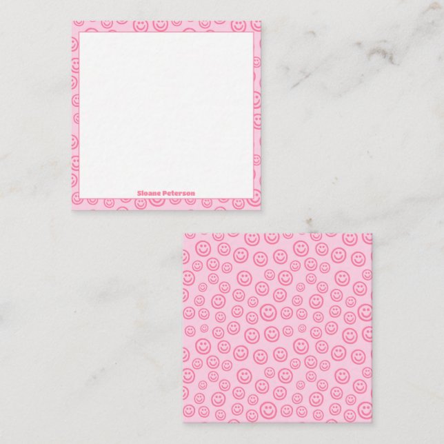 Cute Pink Personalised Preppy Card (Front/Back)