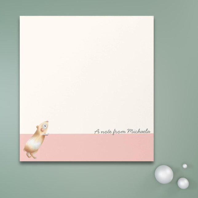 Cute Pink Personalized Hamster  Notepad (Creator Uploaded)