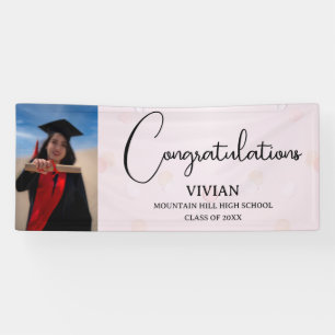 Cute Pink Photo Congratulations Banner