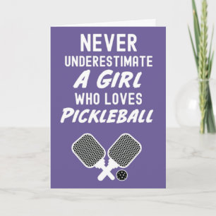 Cute Pink Pickleball Christmas Cards