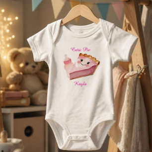 Cute Pink Pie & Bottle Infant Bodysuit