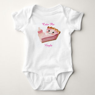 Cute Pink Pie & Bottle Infant Bodysuit 