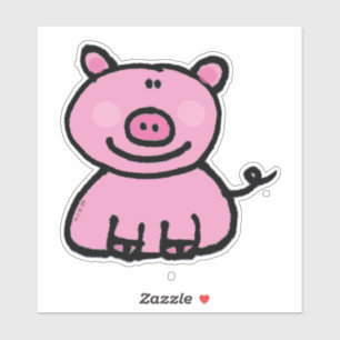 Cute Pink Pig Cartoon I