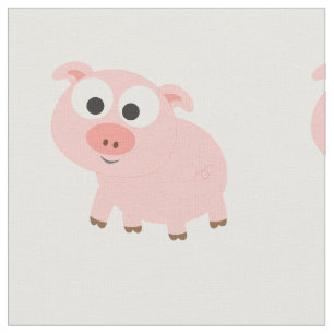 Cute Pink Pig Fabric