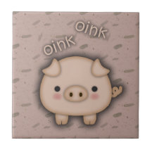 Cute Pink Pig Oink Pink Background