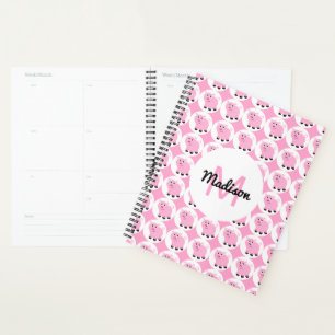 Cute Pink Pig Pattern Personalised Adorable Animal Planner