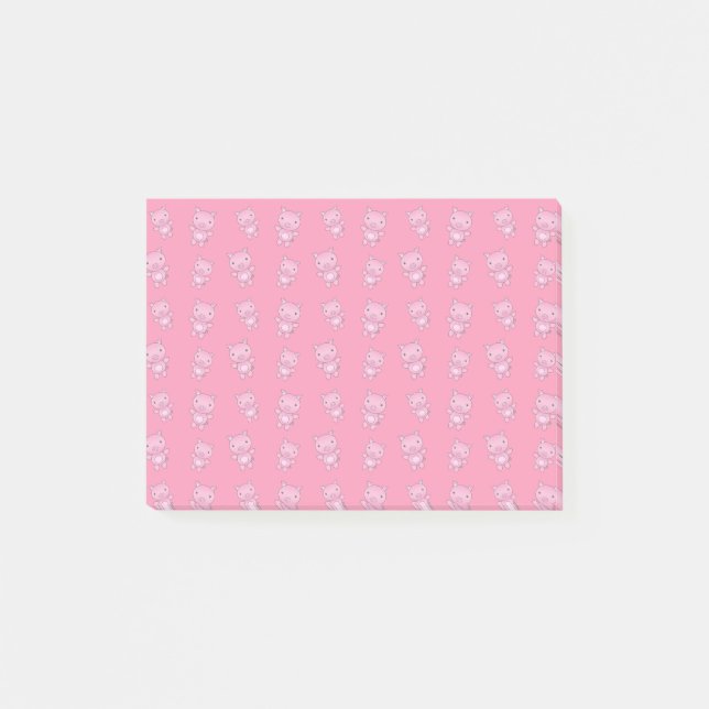 Cute pink pig pattern post-it notes (Front)