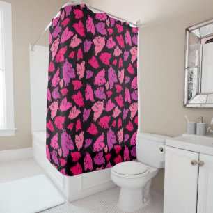 Cute Pink Pig Pattern Shower Curtain