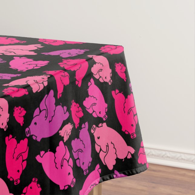 Cute Pink Pig Pattern Tablecloth (In Situ)