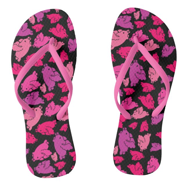 Cute Pink Pig Pattern Thongs (Footbed)