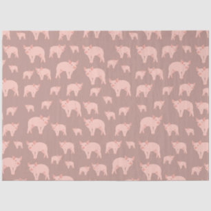 Cute Pink Pig Pattern  Tissue Paper