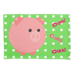 Cute Pink Pig Pillowcase
