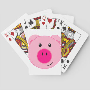 Cute Pink Pig Playing Cards