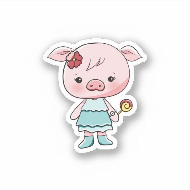 Cute Pink Pig Stickers (Front)