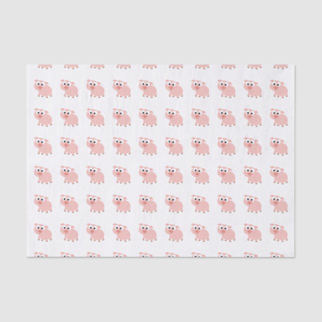 Cute Pink Pig Tissue Paper (Front)