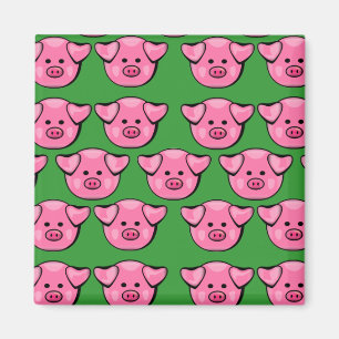 Cute Pink Piggies Magnet