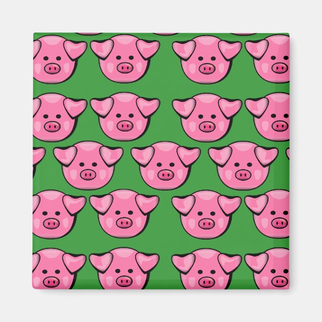 Cute Pink Piggies Magnet (Front)