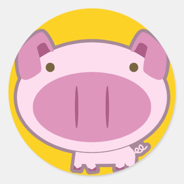 CUTE PINK PIGGY STICKER (Front)