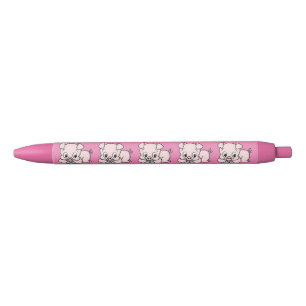Cute Pink Piglet Farmhouse Country Animal Art Black Ink Pen