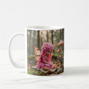Cute Pink Pixie and Mouse Picnic Coffee Mug