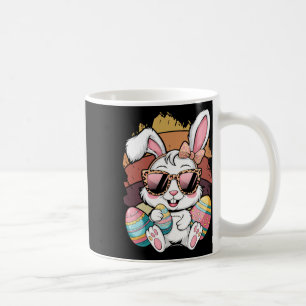 Cute Pink Plaid Pattern Easter Bunny Face Rabbit E Coffee Mug