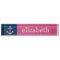 Cute Pink Polka Dot Anchor with Navy Custom Name