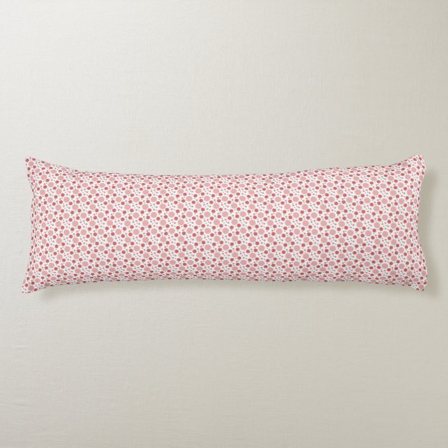 Cute Pink Polka Dot Ink Drop Body Cushion (Front)