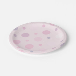 Cute Pink Polka Dot Pattern Paper Plate