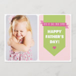 Cute Pink Polka Dots | Father's Day Flat Card<br><div class="desc">Fun and whimsical Father's day card. Similar items are available.</div>