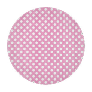 Cute Pink Polka Dots Pattern Cutting Board